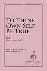 To Thine Own Self Be True SAB choral sheet music cover